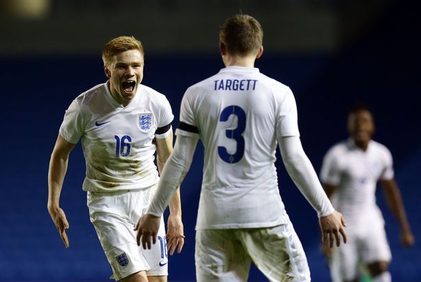 England's Duncan Watmore celebrates scoring his sides second goal