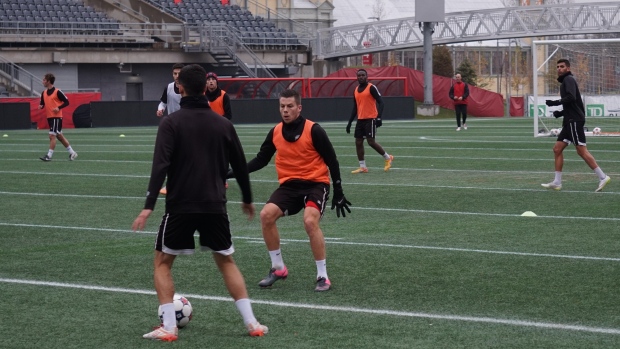 Ottawa Fury FC practice at TD Place on Thursday Nov. 12 2015 before heading to New York to play against the Cosmos in the NASL championship game