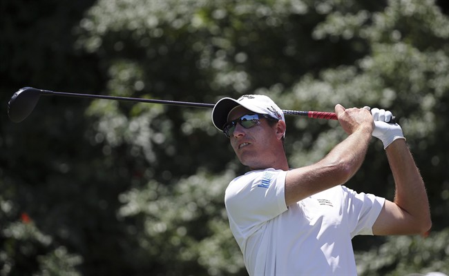 Nicolas Colsaerts of Belgium tees off on the 5th hole during the Australia Open Golf Tournament in Sydney Australia Thursday Nov. 26 2015