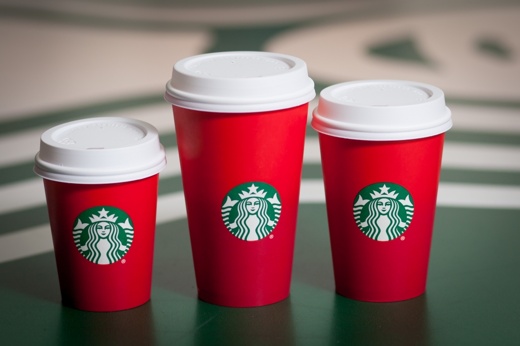 Starbucks New Plain Red Holiday Cups