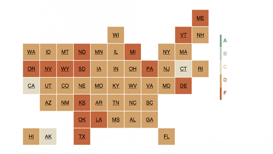 How does your state rank for integrity?   
  Credit    The Center for Public Integrity