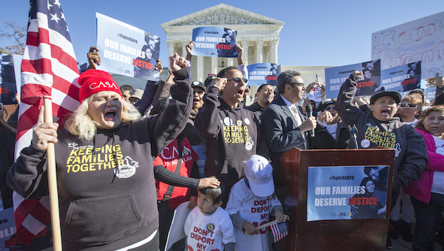 Supporters of Obama's executive action on immigration rally at the Supreme Court in Washington on November 15. J. Scott Applewhite  AP