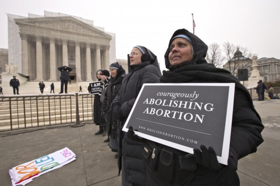 Sisters from the Disciples of the Lord Jesus Christ Franciscan community in Prayer Town Texas rally at the Supreme Court in 2013