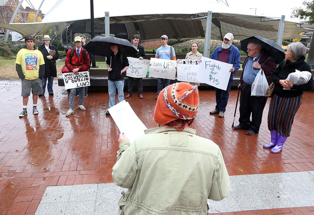 The Daily Progress | Andrew Shurtleff					
		
			The protesters argued it is impossible to sufficiently provide for a family while earning current minimum wage