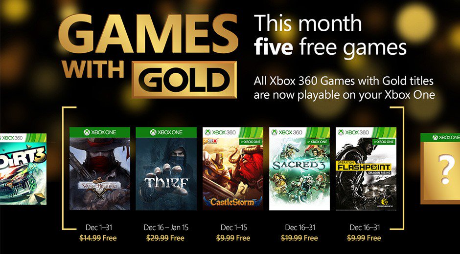 The Games with Gold for December have been Revealed                           					Some right steals