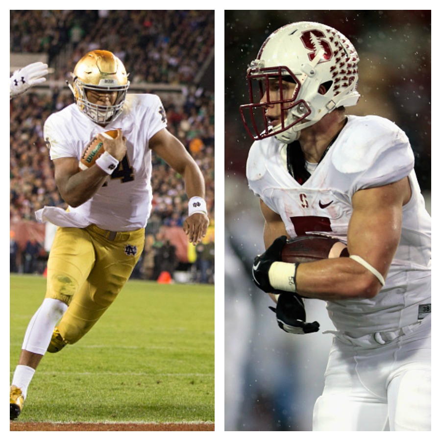 Notre Dame quarterback De Shone Kizer Stanford running back Christian McCaffrey