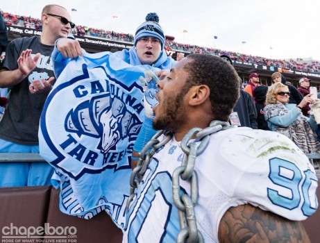 The Tar Heels celebrate the Coastal Division championship