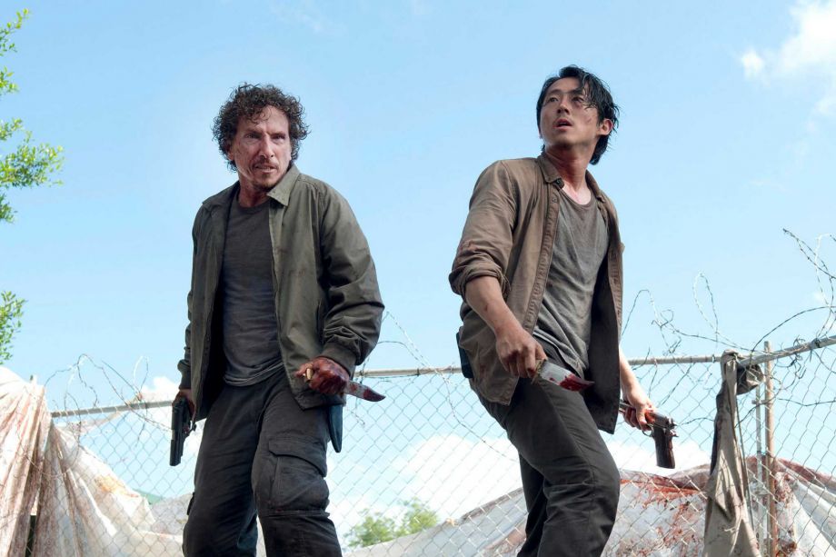 Michael Traynor and Steven Yeun The Walking Dead