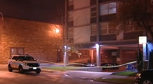 The area where the little baby was left in front of a high-rise in Uptown