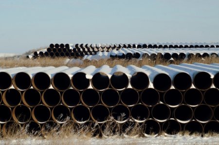 Pipes for Transcanada Corp's planned Keystone XL oil pipeline are