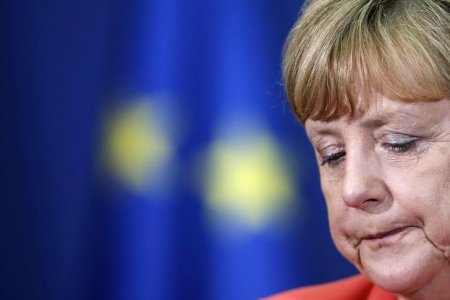 German Chancellor Angela Merkel looks on during a joint news conference with Serbia's Prime Minister Alexandar Vucic in Belgrade Serbia in this