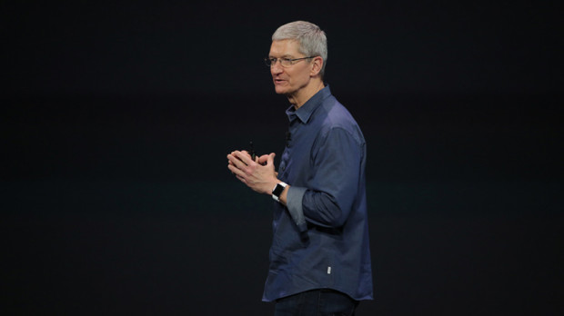 Tim Cook unveils the Apple Watch last year