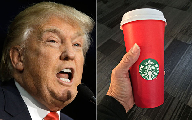 Donald Trump the headline-grabbing Republican presidential candidate has called for a boycott of Starbucks after they failed to print the words “Merry Christmas” on their festive red coffee cups