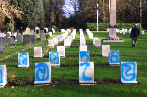 Twitter  Cllr Jane Palmer

Heartless Vandals spray painted World War One graves