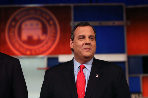 Republican presidential candidate Chris Christie smiles while taking the stage during the Republican presidential debate on Nov. 10 2015 in Milwaukee Wisconsin