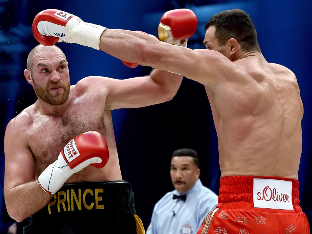 Tyson Fury catches Wladimir Klitschko with a left Getty Images