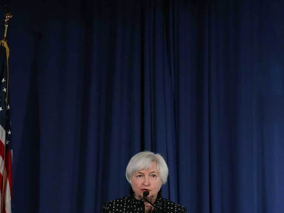 Federal Reserve Chairman Janet Yellen speaks at the Federal Reserve