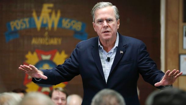 U.S. Republican presidential candidate Jeb Bush speaking at a campaign event