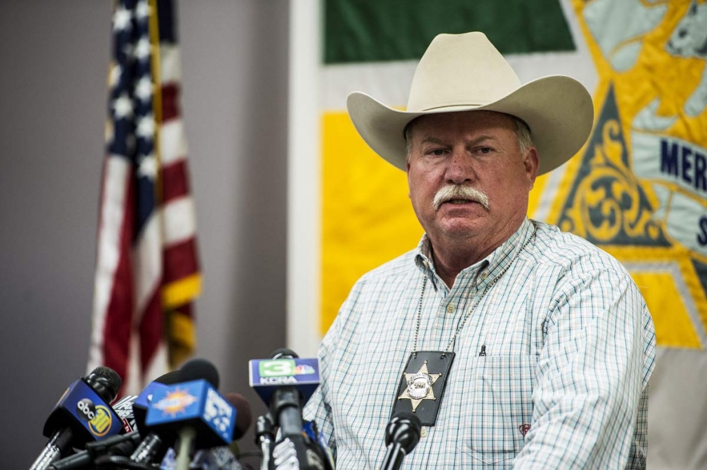 Merced County Sheriff Vern Warnke speaks during a news conference at the Merced County Sheriff's Department in Merced Calif. Thursday Nov. 5 2015