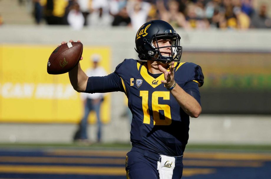 California quarterback Jared Goff during the second half of an NCAA college football game against Southern California Saturday Oct. 31 2015 in Berkeley Calif. USC won the game 27-21