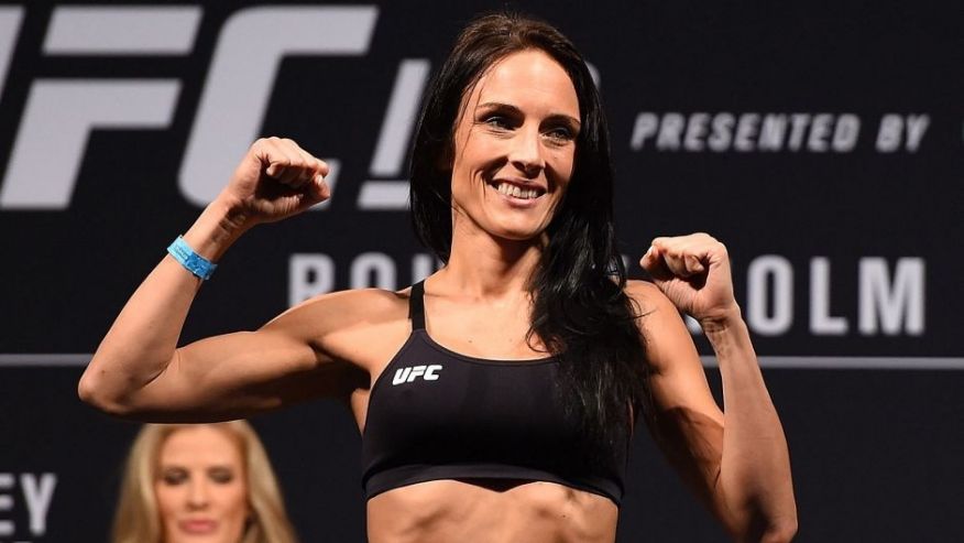 MELBOURNE AUSTRALIA- NOVEMBER 14 Valerie Letourneau of Canada weighs in during the UFC 193 weigh-in at Etihad Stadium