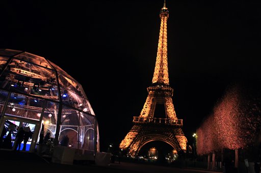 Climate countdown A studio is set up near to the Eiffel Tower for a 24-hour live webcast to drum up attention for this month's international climate summit in Paris Friday. Former U.S. Vice President Al Gore who helped negotiate the 1997 climate treat