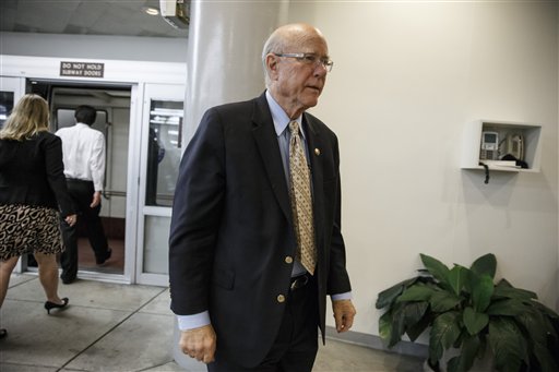 Sen. Pat Roberts R Kansas arrives on Capitol Hill in Washington. Roberts on Nov. 4 2015 placed a hold on President Barack Obama's nominee for the secretary of the Army to prevent the White House from taking execut