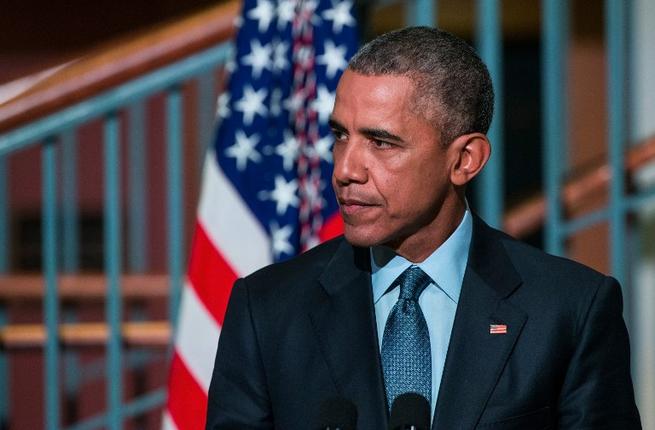 US President Barack Obama speaks at the Rutgers University Newark S.I. Newhouse Center for Law and Justice