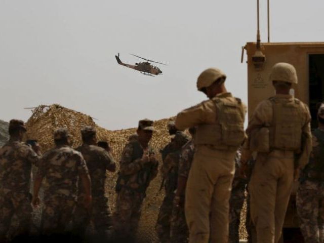 US and Jordanian soldiers participate in Exercise Eager Lion at the Jordan Saudi Arabia border south of Amman