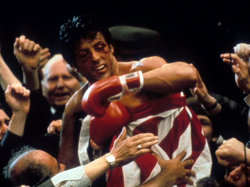 United Artists  Getty Images Sylvester Stallone after winning in a scene from the film'Rocky IV, 1985