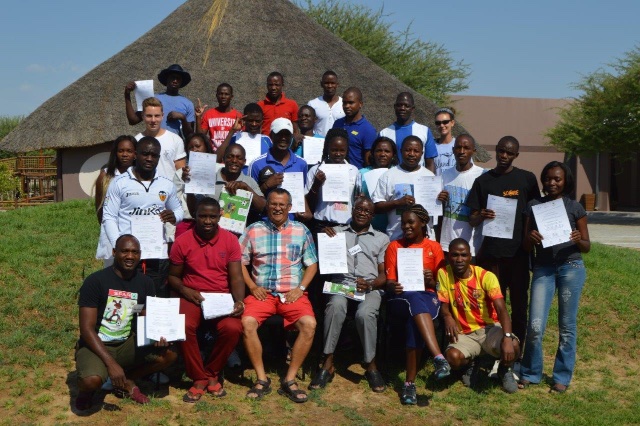 Participants at the Football4 Life coaching course