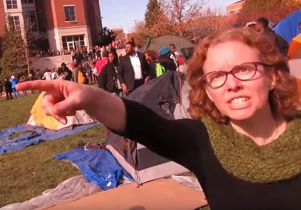 University of Missouri Professor Melissa Click telling a student journalist to leave a public space