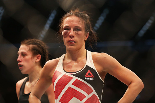 Valerie Letourneau's right eye was badly swollen during her UFC 193 fight