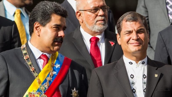 Venezuelan President Nicolas Maduro and Ecuadorean President Rafael Correa together in Caracas Venezuela in 2013