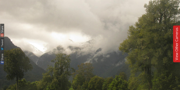 View of Fox Glacier at 10:52am yesterday showing the weather conditions around the time of the crash