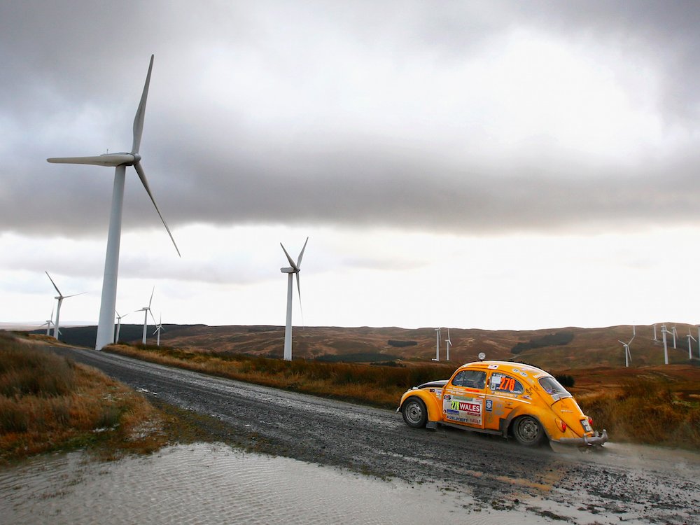 Vintage Volkswagen Beetle VW Wind Turbines