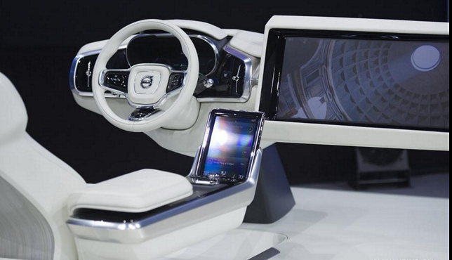 Volvo Concept 26 autonomous vehicle technology presented at the Los Angeles Auto Show 2015. Xinhua file