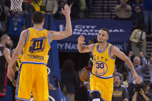 Warriors at Nuggets halftime score: Klay Thompson leads Golden State to 64-58