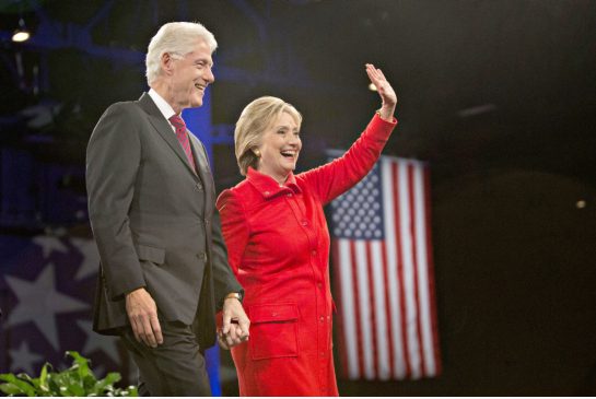 Hillary Clinton on stage with her husband former president Bill Clinton at an event in Des Moines Iowa. If she becomes president what do we call Bill? First Mate