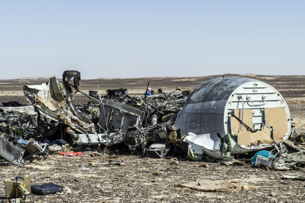 Wrekcage Debris from the Russian A321 Khaled Desouki  AFP  Getty Images