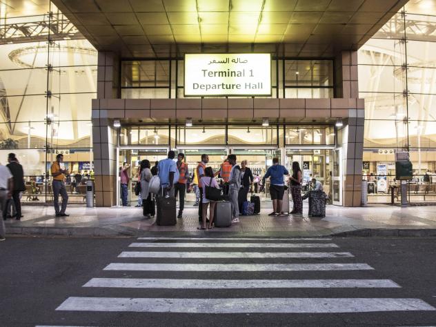 Tourists arrive at the departure hall of the Sharm el Sheikh airport on Saturday