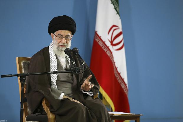 Iranian supreme leader Ayatollah Ali Khamenei speaks during a meeting with students in Tehran