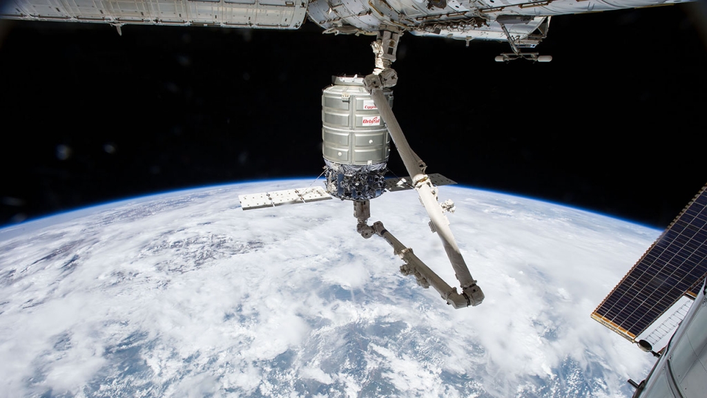 A Cygnus capsule in space