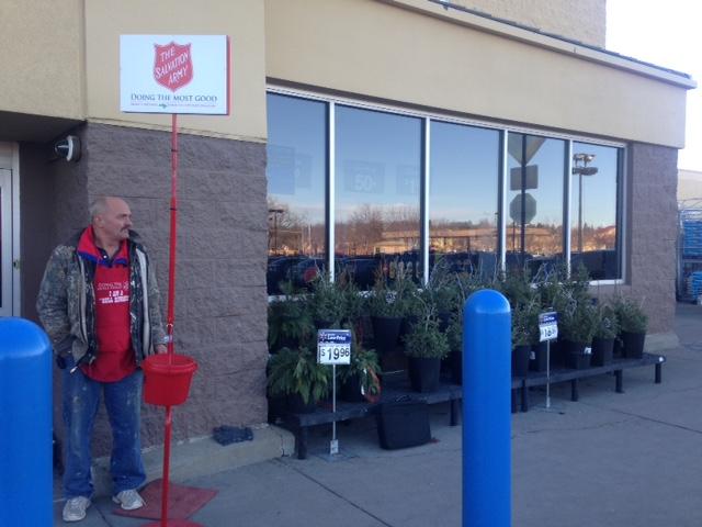 A red kettle outside of Walmart in Sioux Falls