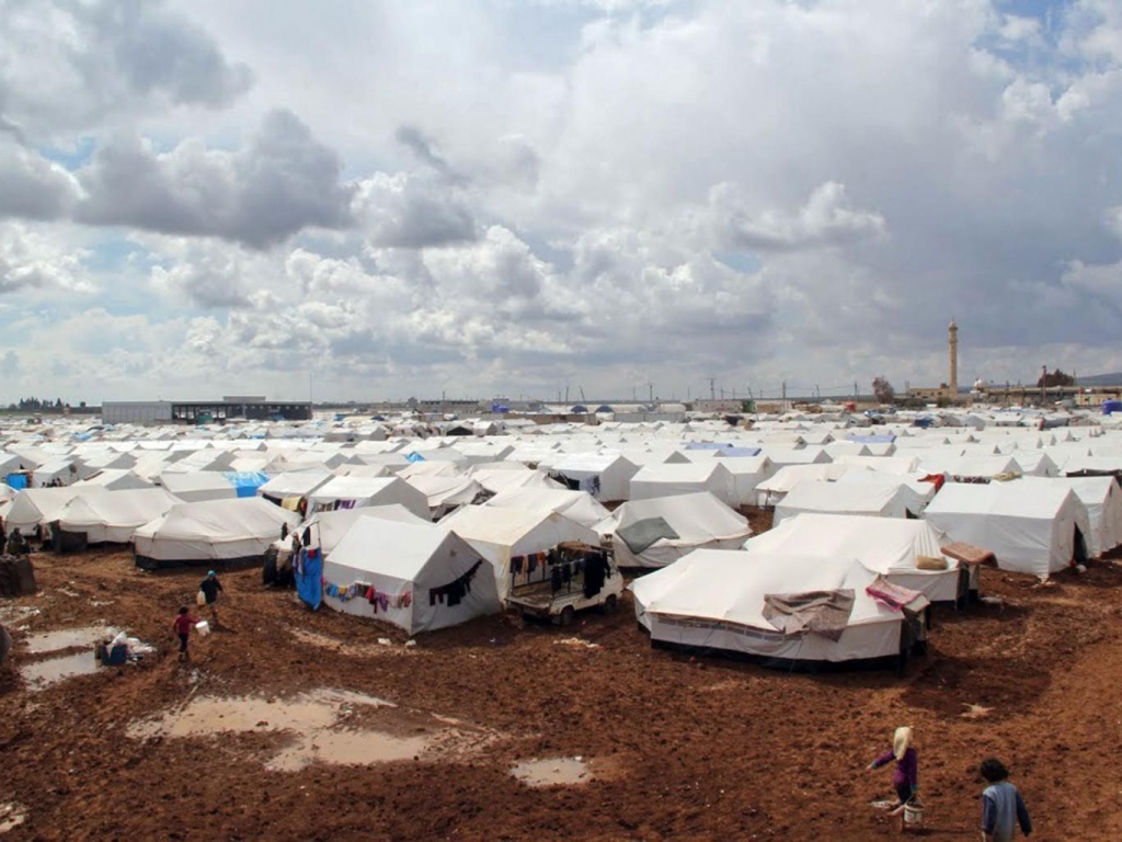 A refugee camp near the Syrian Turkish border