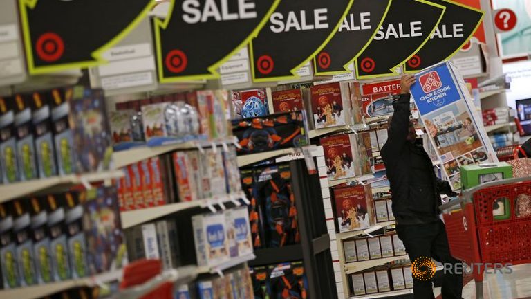 A shopper takes part in Black Friday sales at a Target store in Chicago Illinois United States