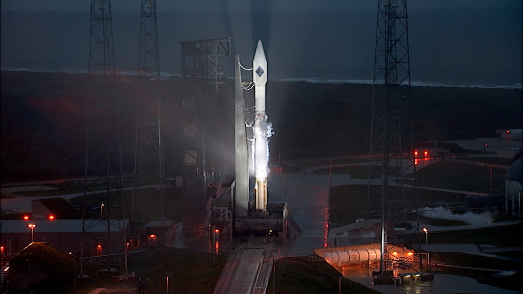 Atlas V rocket on the launchpad at Cape Canaveral Air Force Station