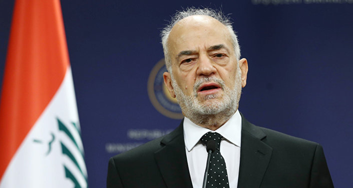 Iraqi Foreign Minister Ibrahim al Jaafari addresses the media during a joint press briefing with his Turkish counterpart within their meeting at the Foreign Ministry building in Ankara