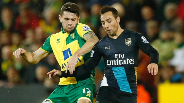 Arsenal playmaker Santi Cazorla injured his knee in the Gunners 1-1 draw with Norwich at Carrow Road