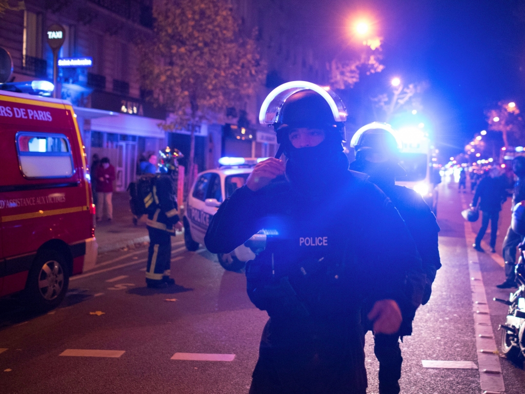 Elite police officers arrive outside the Bataclan theater in Paris France Wednesday Nov. 13 2015